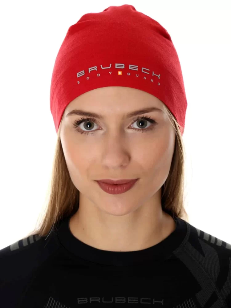BRUBECK Uniszex Merinó gyapjú sportsapka – Piros